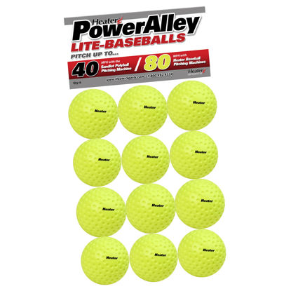 Picture of PowerAlley 80 MPH Green Lite Baseballs