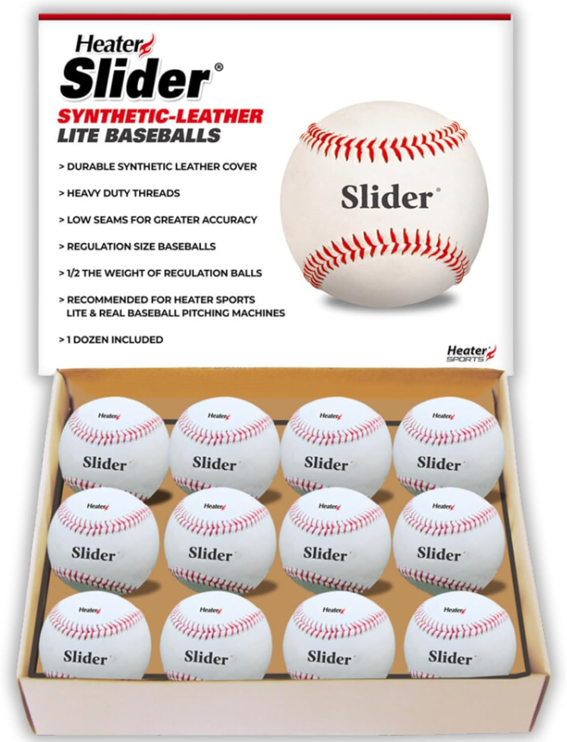 Picture of Slider Lite Synthetic Leather Pitching Machine Baseballs